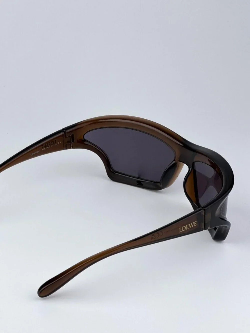 LOEWE LW40143U 47A SHINY BROWN GREY MASK SUNGLASSES